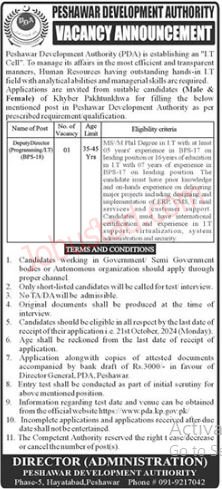 Latest Jobs Peshawar Development Authority October 2024