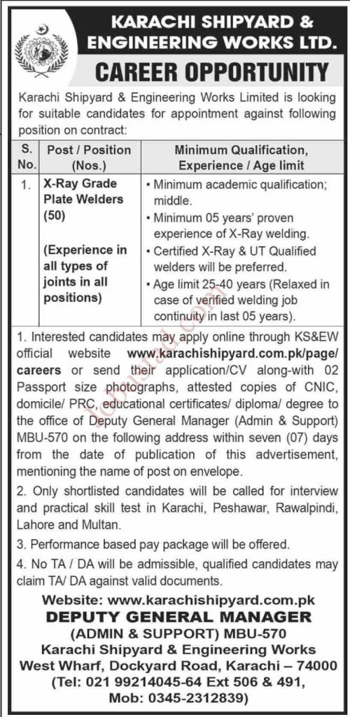 KS&EW Department New Jobs In Karachi November 2024 