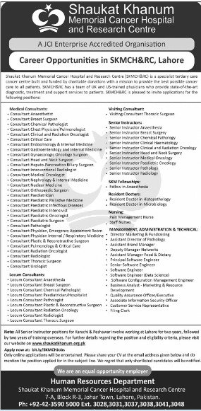 New Govt Jobs Shaukat Khanum Hospital In Lahore December 2024